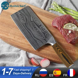 Kitchen Knives 8 Inch Chinese Cleaver Knife 7CR17 Forged Stainless Steel Chopping Chef Knife With Gift Box Packaging