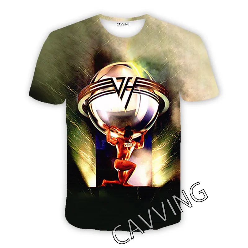 CAVVING 3D Printed Van Halen Band Casual T-shirts Hip Hop Tee Shirts Harajuku Styles Tops Clothing for Men/women