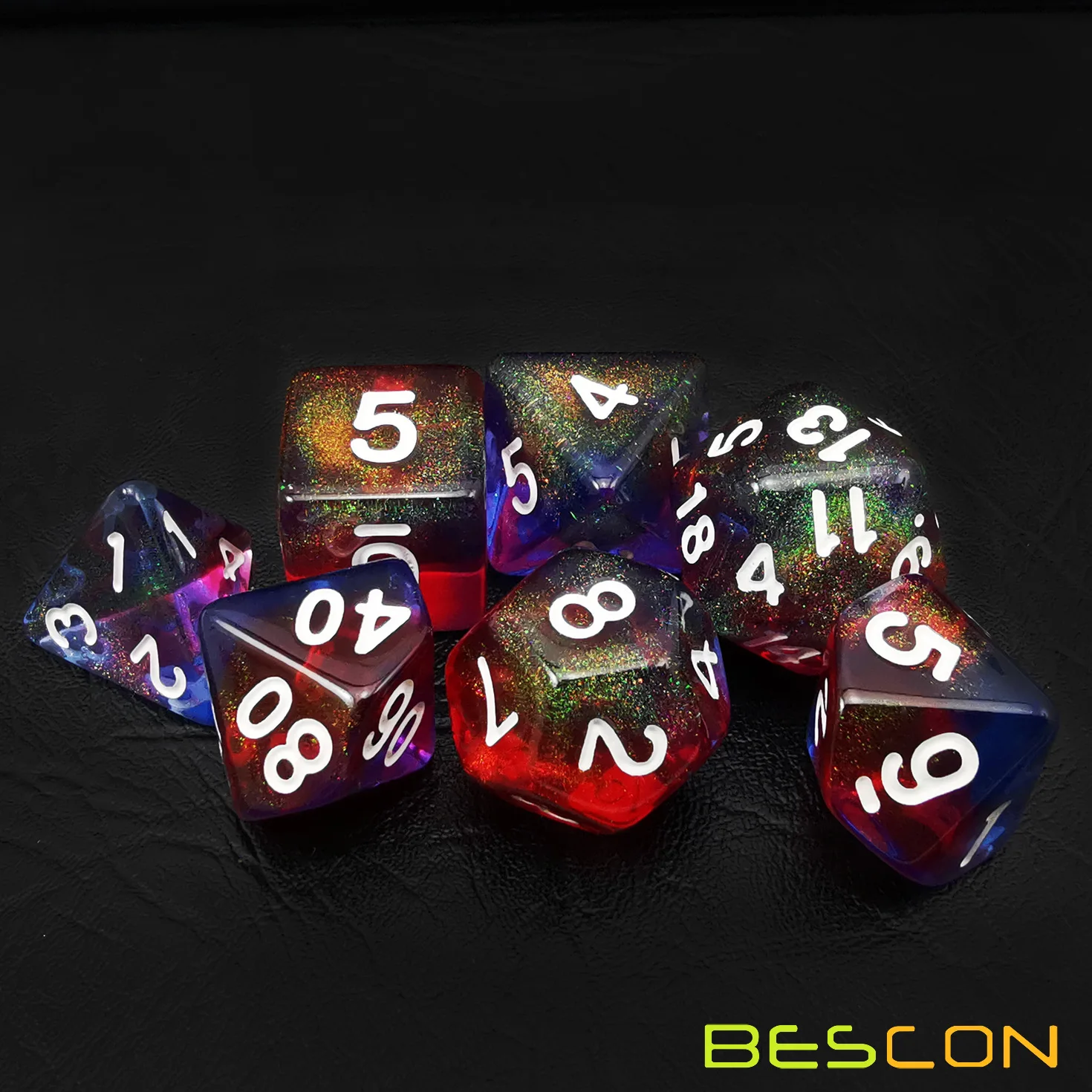 Bescon New Moonstone Dice Valor Stone, Polyhedral Dice Set of 7