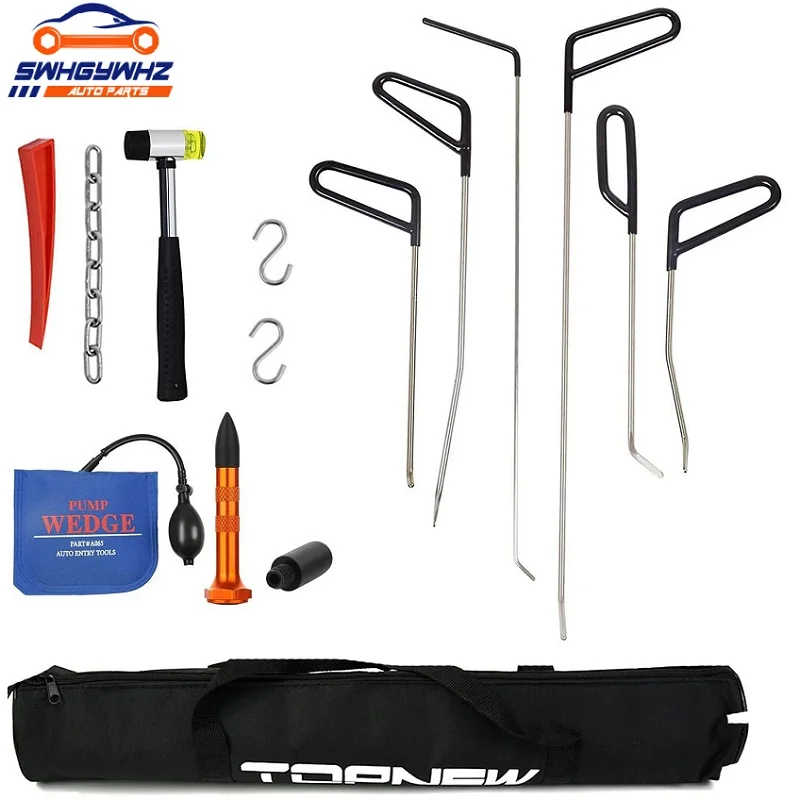 

Paintless Dent Repair Rods Tool Puller Kits Hammer Air Wedge S-Hook Bags for Door Ding and Car Dents Hail Damage Removal