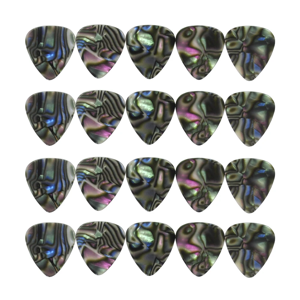 

100 шт./лот Abalone Seashell целлюлоидные гитарные медиаторы Стандартный Plectra 0,71 мм 0,96 мм