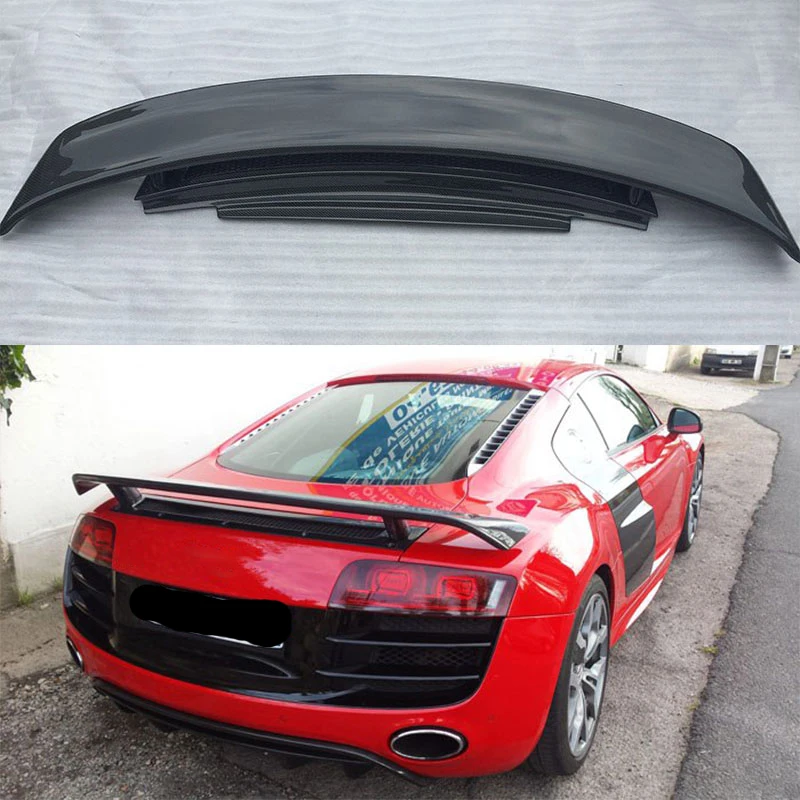 Car-Styling R8 Carbon Fiber Rear Trunk Boot Spoiler Wing for Audi R8 GT V8 V10 2008~2015