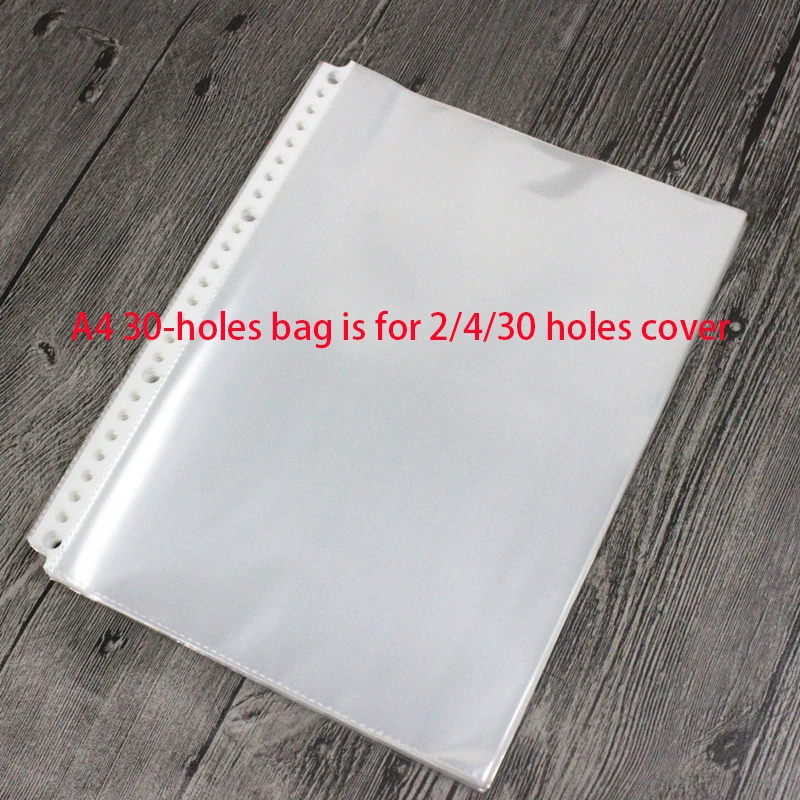 30 26 20 Holes Plastic Pockets, A4 B5 A5 Soft PVC Transparent Sleeves Bag 100sheets