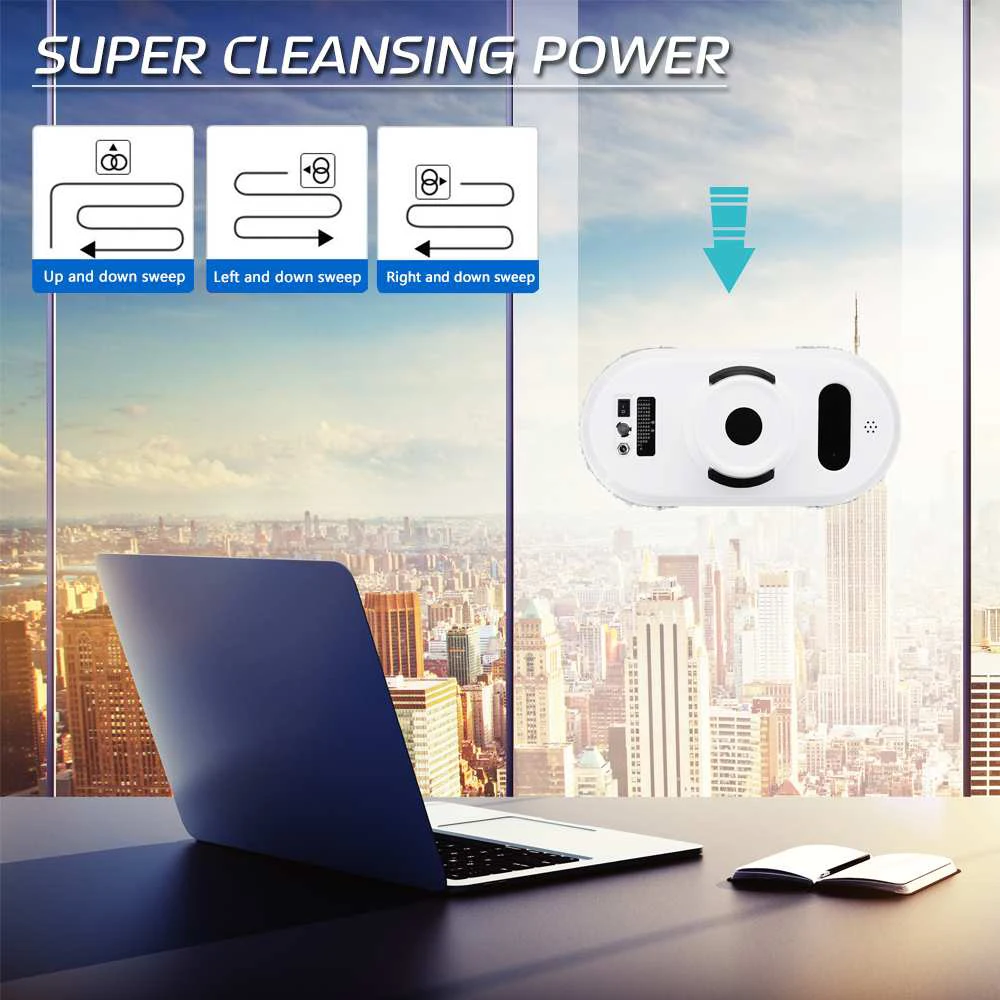 PUREROBO W-R3 Window Cleaners High Suction Smart Cleaning Robot For Outdoor/Indoor Windows Table Tile Ceiling Automatically