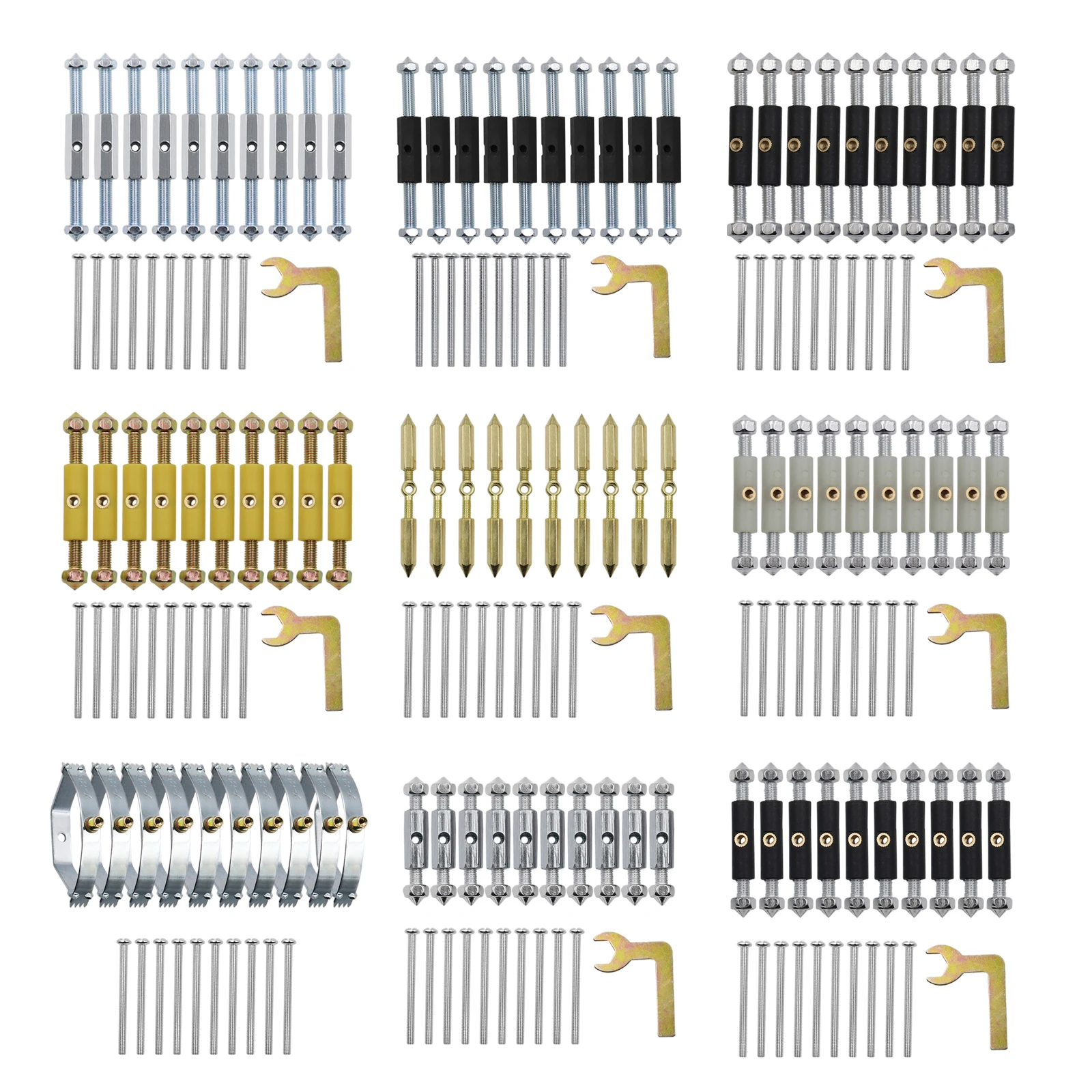 21 Pcs Kassette Schrauben Unterstützung Stange Kit, Reparatur Gerät, verhindern Lockerung Fixer Einstellbar für Wand Schalter Licht Schalter Buchse
