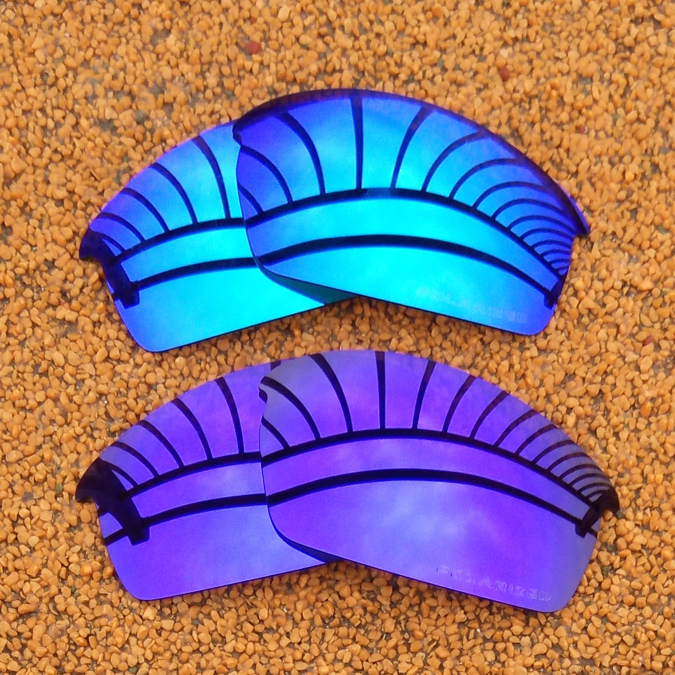 Ice Blue & Purple Mirrored Polarized Replacement Lenses for-Oakley Bottlecap Frame 100% UVA & UVB