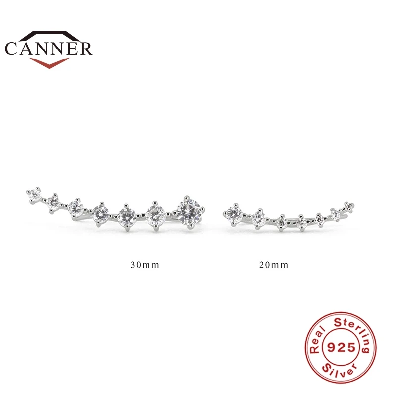 CANNER orecchini in argento Sterling 925 con 7 diamanti lampeggianti per donne coppie regalo Piercing orecchini gioielli Pendientes Brincos