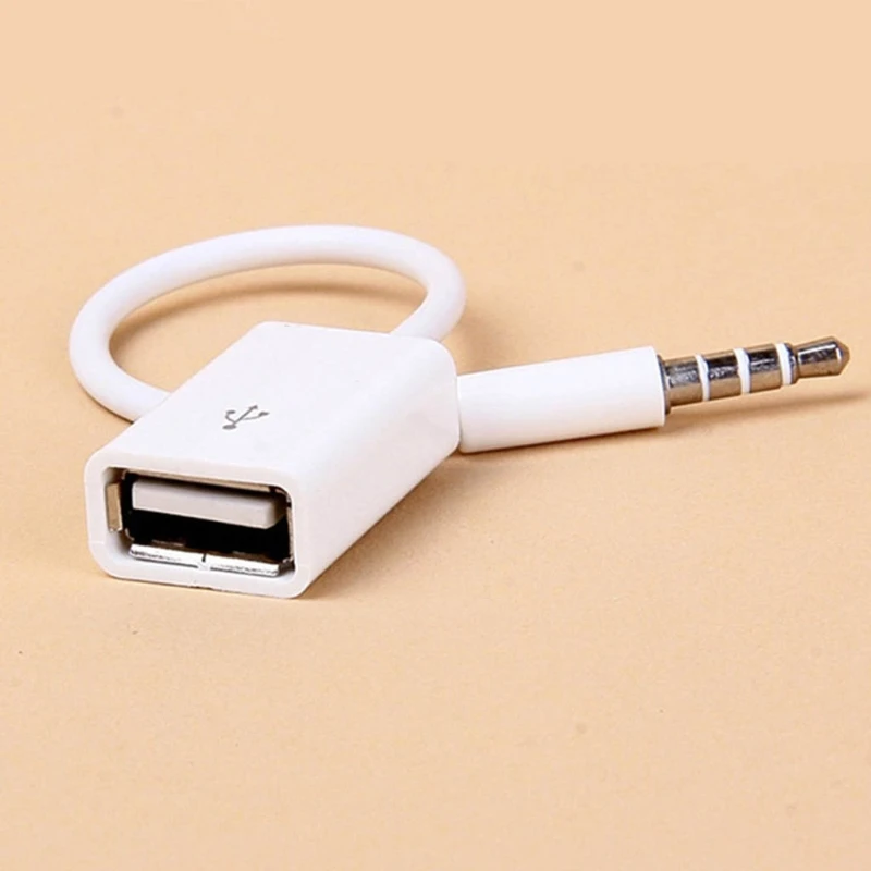 AUX to USB 5mm Male Aux Audio Jack Plug to USB 2.0 Female Converter Cable Cord Converter Cable Only Work to Car AUX Port