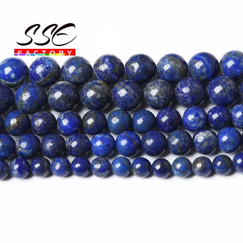 

AAAAA Natural Lapis lazuli Stone Beads Round Loose Beads For Jewelry Making DIY Charms Bracelet Accessories 4 6 8 10 12mm 15"