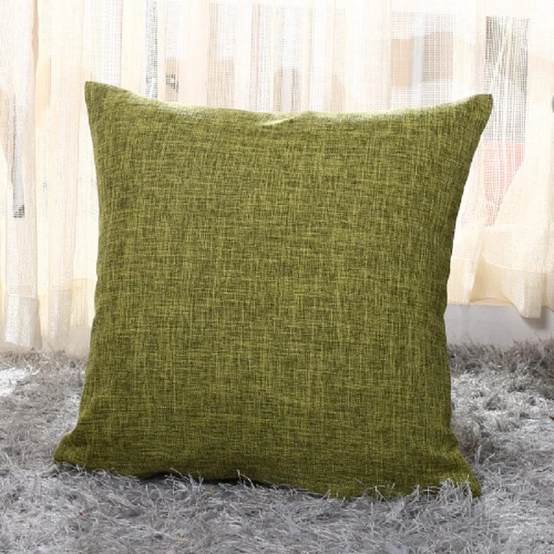 Solid Linen Sofa Waist Cushion Cover 40*40/45*45/50*30/50*50/55*55/40*60cm Throw Pillowcase Office Home Decor Pillow Case Cojine