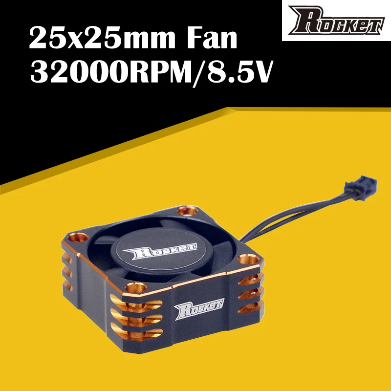 

Rocket 25x25mm 32000RPM/8.5V Metal Cooling Fan TURBO ESC Heat Dissipation for Hobbywing 1/10 TS120 TS160 TS120V2 TS160V2 RC Car
