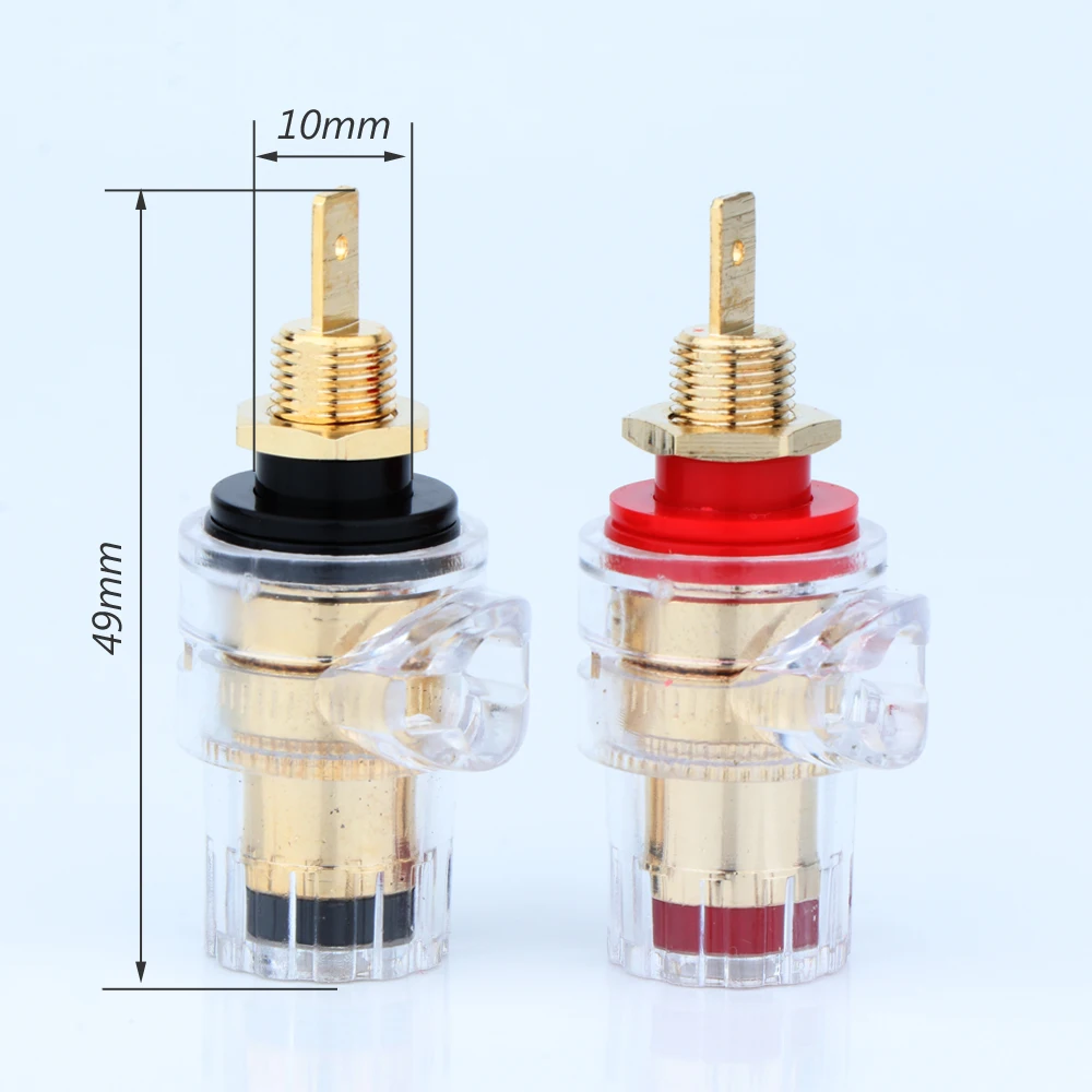 HiFi-Terminal mit Goldbeschichtung, Anschlussklemme für Lautsprecher-Verstärker, 4-mm-Bananenstecker-Anschluss aus Messing – Detail 3