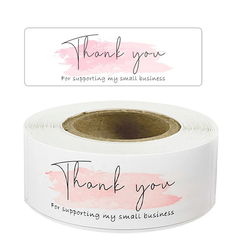 50 PcsThank ของคุณ Order สติกเกอร์1X3นิ้วภาษาฝรั่งเศสคำป้ายขนาดเล็กธุรกิจ Decor สติกเกอร์ซองจดหมายซีลเครื่องเขียน Supply