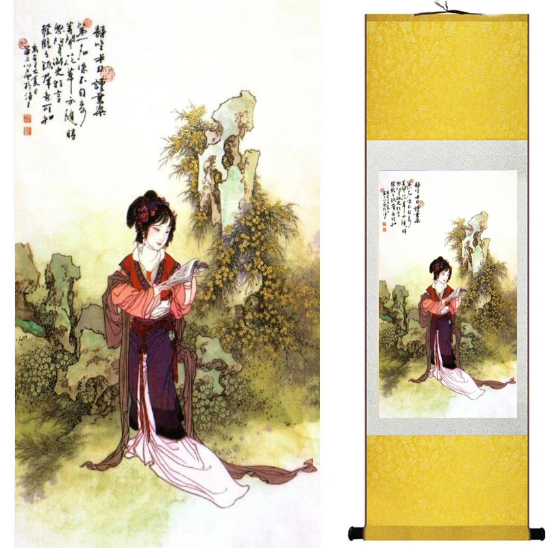 

Pretty girl painting Chinese Art Painting Home Office Decoration Chinese painting art figure painting 2019072621