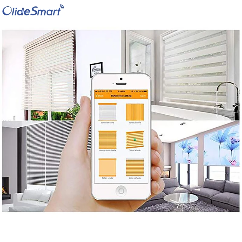 Olide Smart Roller Shade Motor with Built-in WiFi, Motorized Blinds System can work with Alexa and Google Home