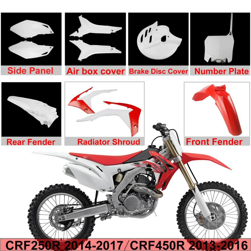 Motocross Complete Body Kit Full Fairing Cover for Honda CRF250R CRF450R Radiator Shroud Side Panel Fender Bodywork Frame Guard