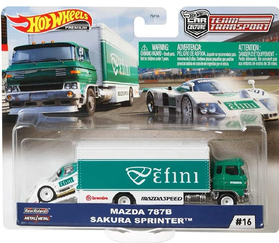 Hot Wheels Team Transport MAZDA 787B SAKURA SPRINTER Car Culture Metal Diecast Model Car FLF56