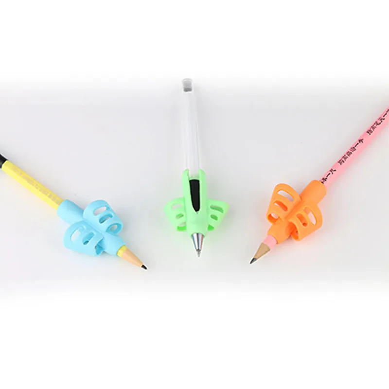 Porte-crayon en Silicone pour enfants, 3 pièces, outil d'apprentissage et de pratique, stylo d'aide à la prise, dispositif de Correction de la Posture pour écoliers