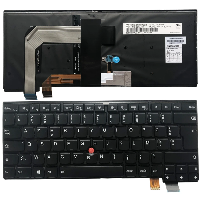 

Pop French laptop Keyboard For for Lenovo Thinkpad T460S T470S FR black Keyboard backlight SN20H42375 00PA463