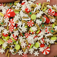 500g Christmas Series Fimo Slices Gingerbread Man snowflake Polymer Clay Sprinkles DIY Shaker Slime Filling Nail Art Decorations