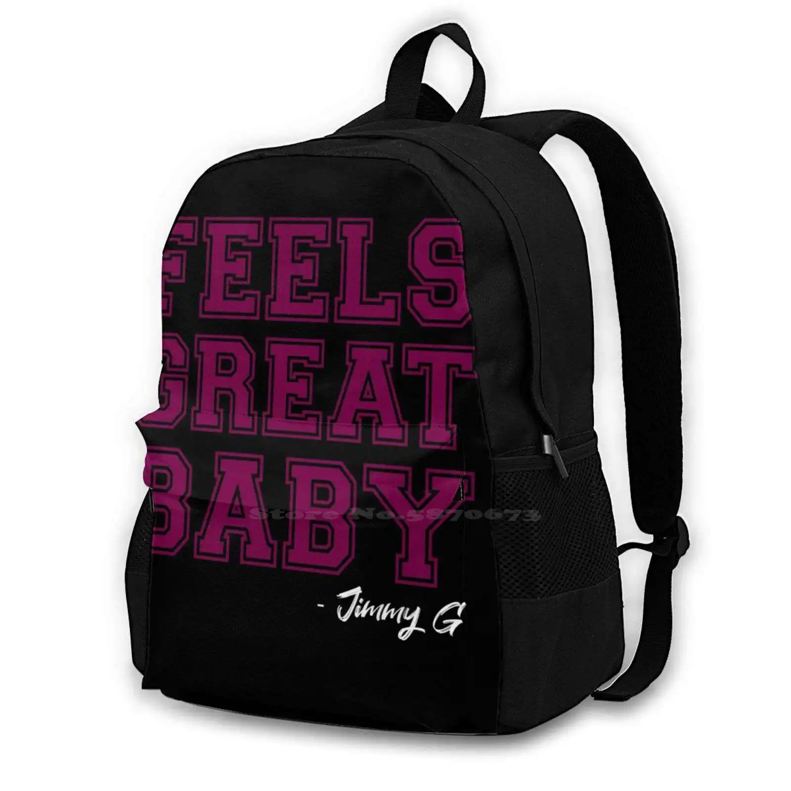 Feels Great Baby Jimmy G Large Capacity School Backpack Laptop Travel Bags Feels Great Baby Jimmy G Football Feels Great Baby