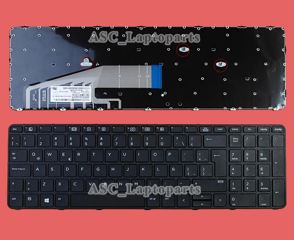 New Latin Spanish Teclado Keyboard For HP Probook 831022-FL1 841137-FL1 Laptop Black Frame Black