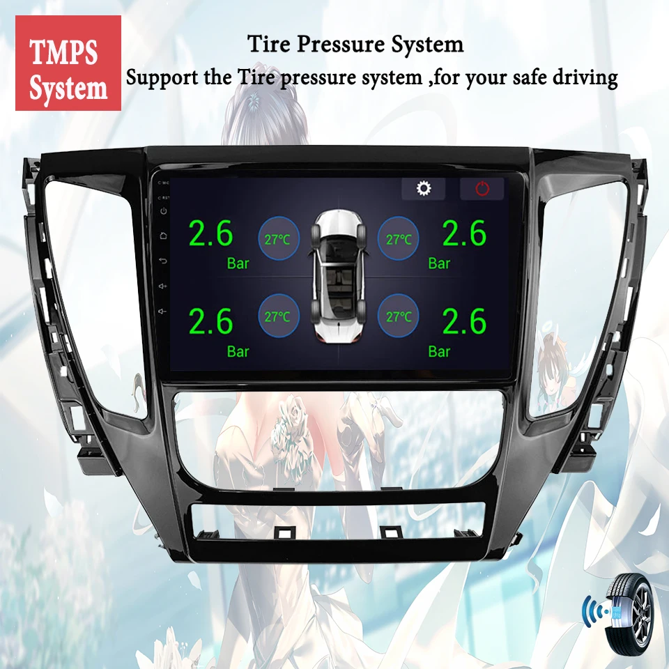 For Mitsubishi Pajero 2016 - 2018 8G 128G Android 14 Autoradio Audio Video A/V Head Unit GPS Navigation With Carplay Auto 4G Lte