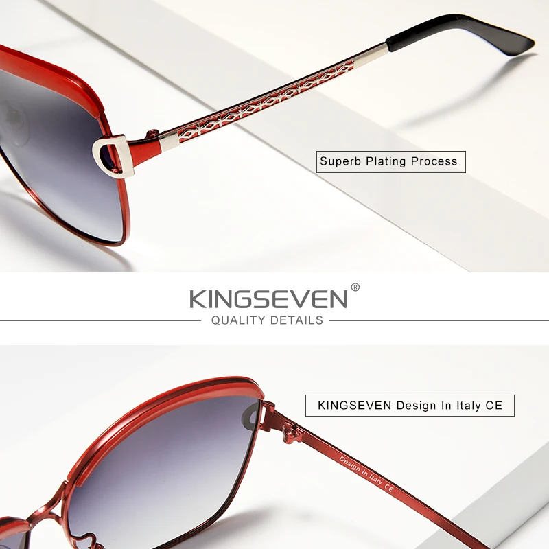 KINGSEVEN Thời Trang Mới Đến Kính Mát Nữ Thương Hiệu Phổ Biến Thiết Kế Kính Mát Mùa Hè Kính Chống Nắng Với Nguyên Bản