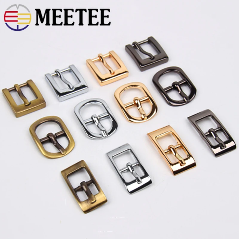 Meetee 5/10pcs 20mm Metal Pin Buckle Watch Strap Adjust Buckles DIY Belt Clasp Bags Webbing Needle Hook Decor Button Accessories