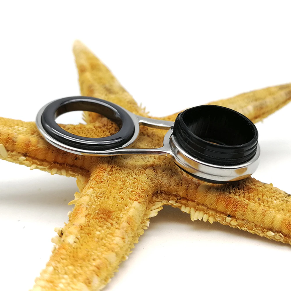 8 Stück 5-10 # Angelruten-Führungsring-Set, universelles Reparatur-DIY-Kit für Meeres- und Felsenangeln, verschiedene Größen, Spitzenring 7-15 mm Durchmesser – Detail 3