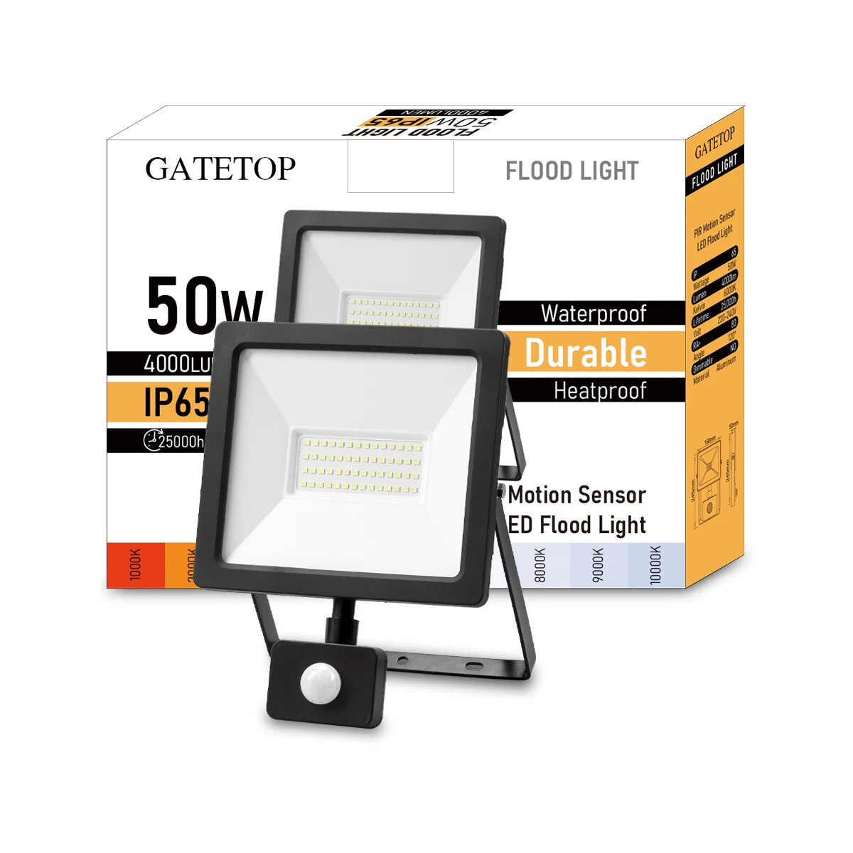 

50 Вт! Светодиодный прожектор с датчиком движения, индукционный стиль, Ip65, холодный белый свет, 6000k, Индукционная водонепроницаемая лампа для человеческого тела