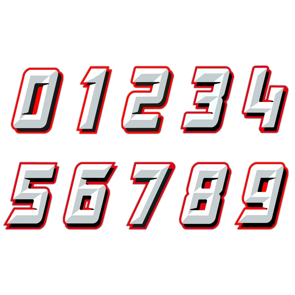 Reflective Motorcycle Stickers Racing Car Tank Faring Box Number Decals Accessories For Honda Kawasaki Suzuki Yamaha Aprilia KTM