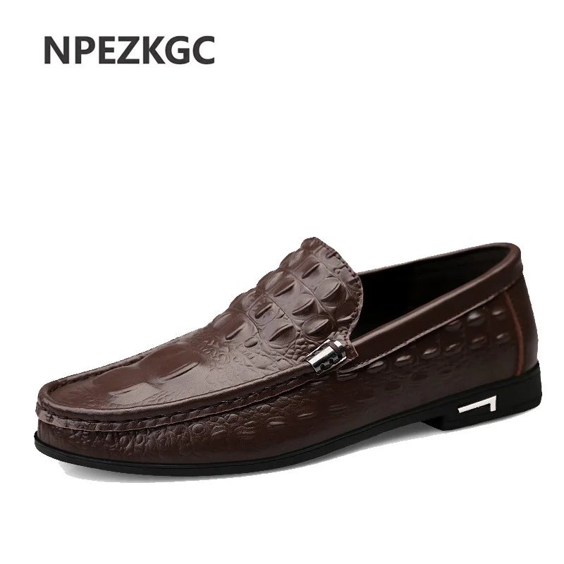 Genuine Leather Men Casual Shoes Luxury Brand 2022 Mens Loafers Moccasins Breathable Slip on Black Driving Shoes Plus Size 38-46