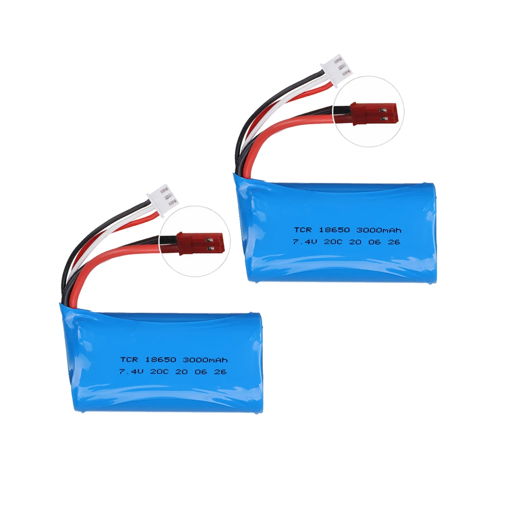 7.4V 3000mAh 18650 Lipo Batery for remote control helicopter car boats trucks toy parts upgrade 7.4V 20C Lipo battery JST Plug