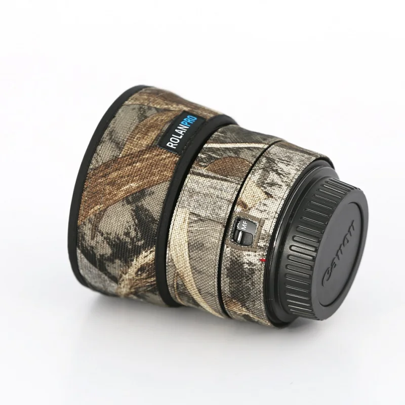 ROLANPRO Lens Coat for Canon EF 50mm f1.4 USM Camouflage Rain Cover Lens Sleeve Guns Case Photography Clothing