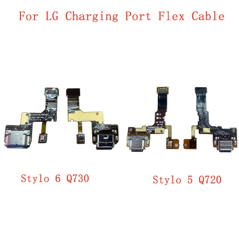 USB Charging Port Connector Board Parts Flex Cable For LG Stylo 5 Q720 Stylo 6 Q730 4 Q710 Charging Connector Replacement Part