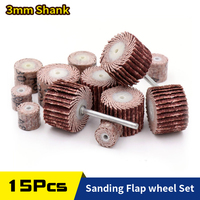 14PCS Sanding Flap Set with 3mm Shank Grinding Wheel Head Sander Abrasive Tools Sandpaper Rust Removal for Dremel Rotary Tools