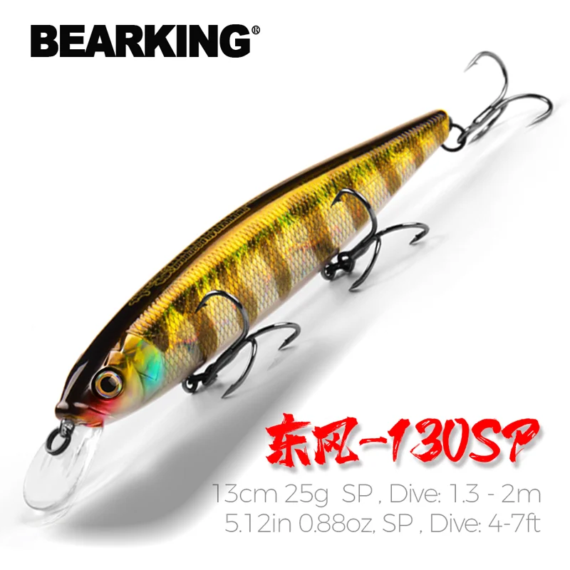 Bearking 13cm 25g Kulki wolframowe dalekie rzucanie Nowy model przynęty wędkarskiej twarda przynęta nurkowanie 1,3 - 2m jakość profesjonalna minnow