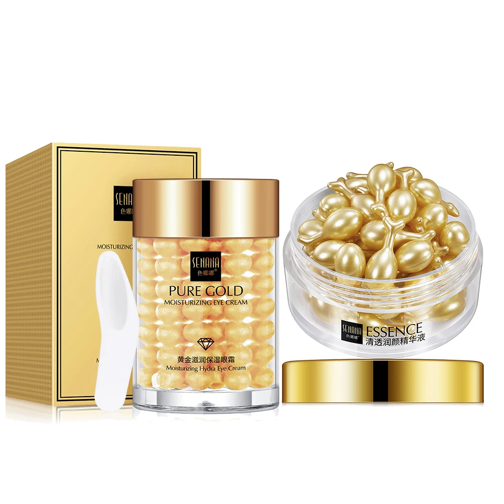 

24k Gold Fades Eye Wrinkles Lifting Firming Eye Cream Whitening Beauty Skin Care Facial Cream Essence Face Set Korean Cosmetics