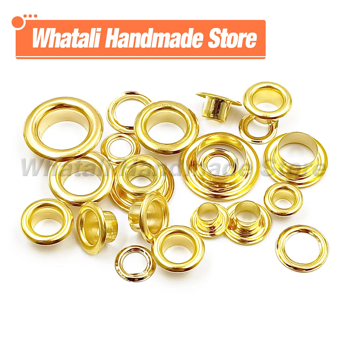 200Pcs occhielli in metallo con foro Color oro passacavi con rondella per accessori in pelle fai-da-te etichette per borse abbigliamento scarpe