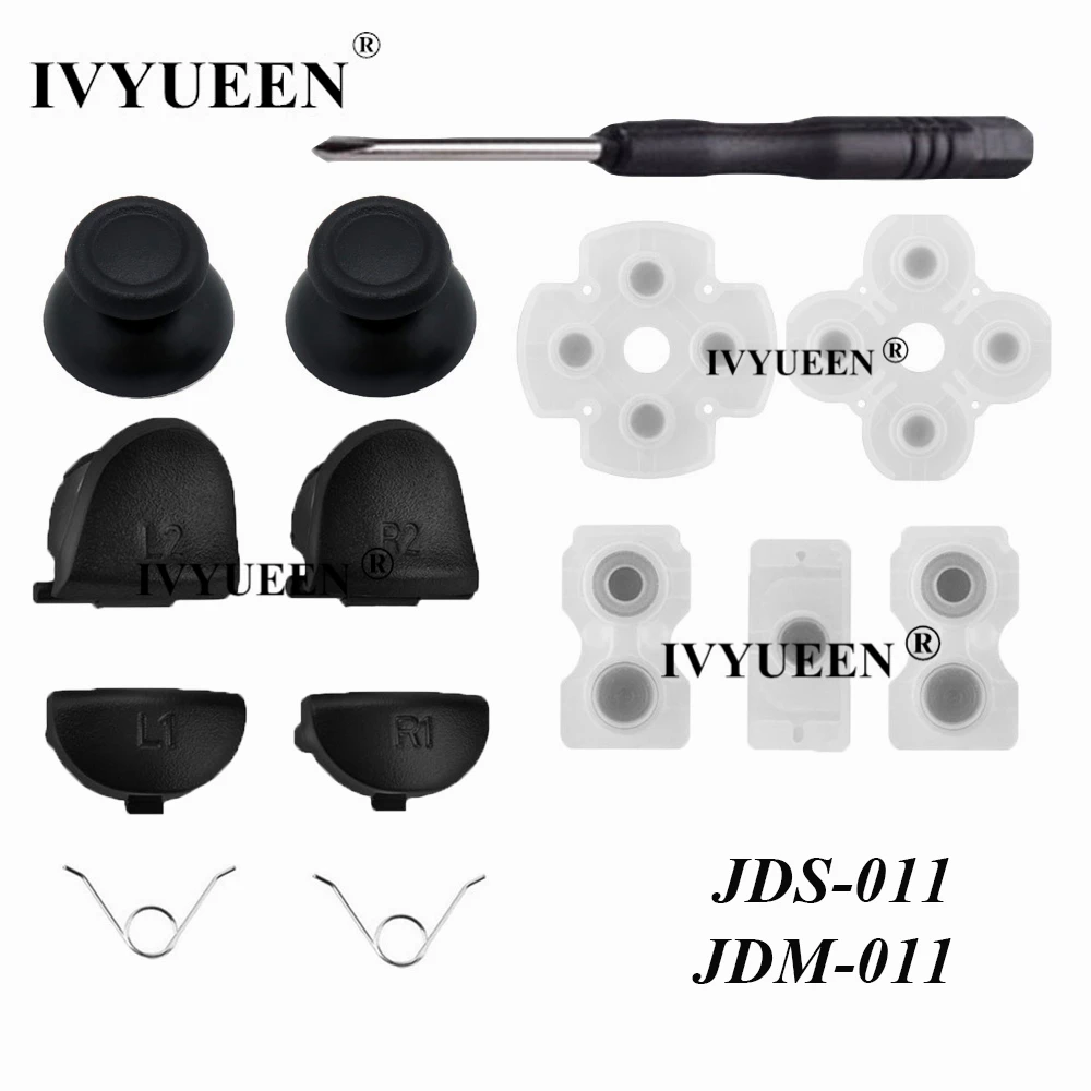 IVYUEEN R2 L2 L1 R1 ปุ่มทริกเกอร์Mod KitสำหรับPlayStation 4 PS4 Pro Slim Controller Analog Stick Caps JDS 055 050 040 030 011
