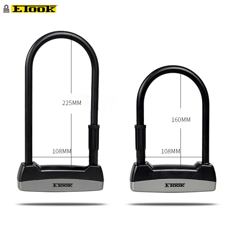 Etook U-lock Bike Lock Anti-theft Steel Electric Bicycle Scooter Convenient Lock Frame Bicycle Accessories ET110