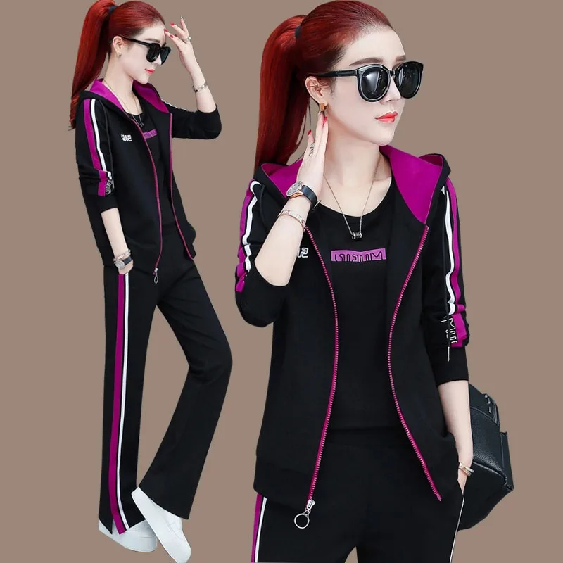 

Exercise Set Women Thin 2022 New Spring And Summer Female Sportswear With A hood Letter Student Sweatshirt Pant Hot Sale 028