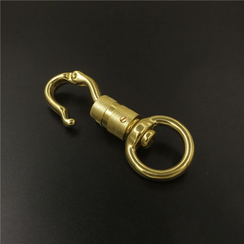 109mm Extra Pulse Size Solid Brass Buckle Rotated Connection Claws Clasps Ring Snap Hook Belt Chain Large Dog Pet Collar Harness