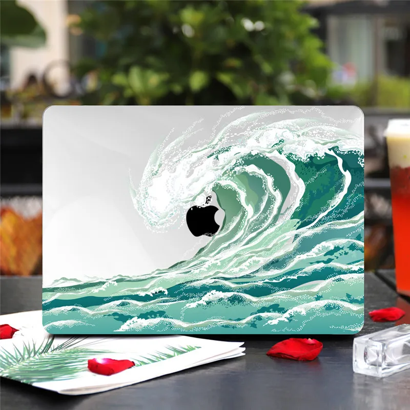 Plastic Wave Print Case for Macbook Air 11 12 13 Pro 13.3 2020 A2337 A2338 M1 A2289 15 16 Touch Bar 2019 A2141 Gradient Cover