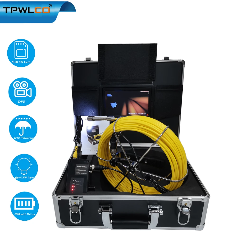 

Snake Industrial CCTV System Waterproof Endoscope Camera Pipeline Drain Pipe Sewer Inspection Camera 7inch LCD Screen HD 1000TVL