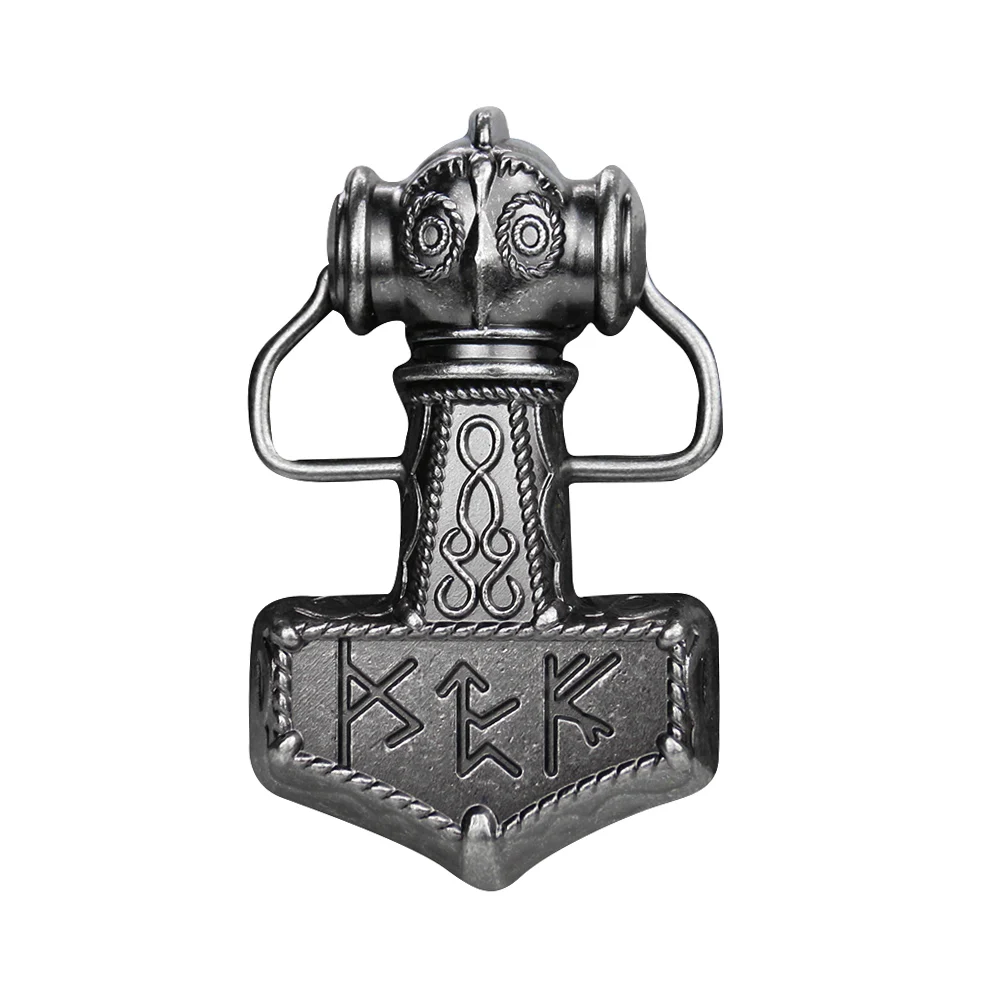 Western Odin Hammer Belt Buckle Northern Europe Viking Mythology King God Weapon Cowboy Man Homemad DIY Jeans Accessories Gift