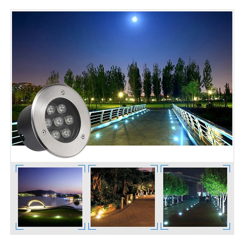 

Waterproof Led Lawn Light Garden Underground 1W 3W 5W 7W 9W 15W IP67 Outdoor Buried Path Spot Recessed Ground Lighting