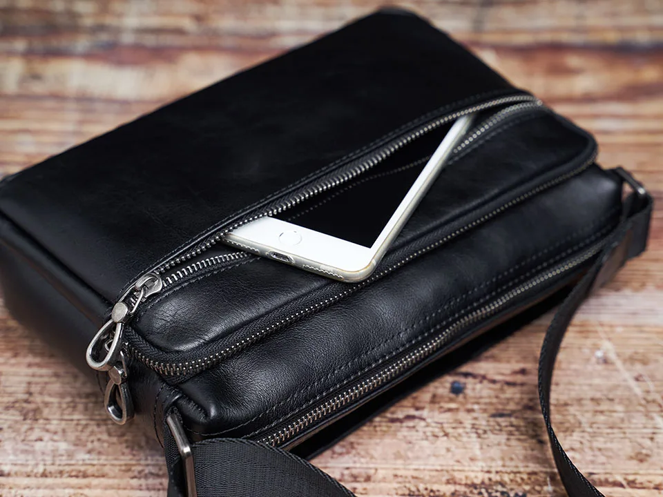 NUPUGOO Casual männer Schulter Tasche Aus Echtem Leder Mode-Trend Messenger Original Kleine Crossbody Zipper Tasche Für 9,7 Zoll Ipad – Detail 16