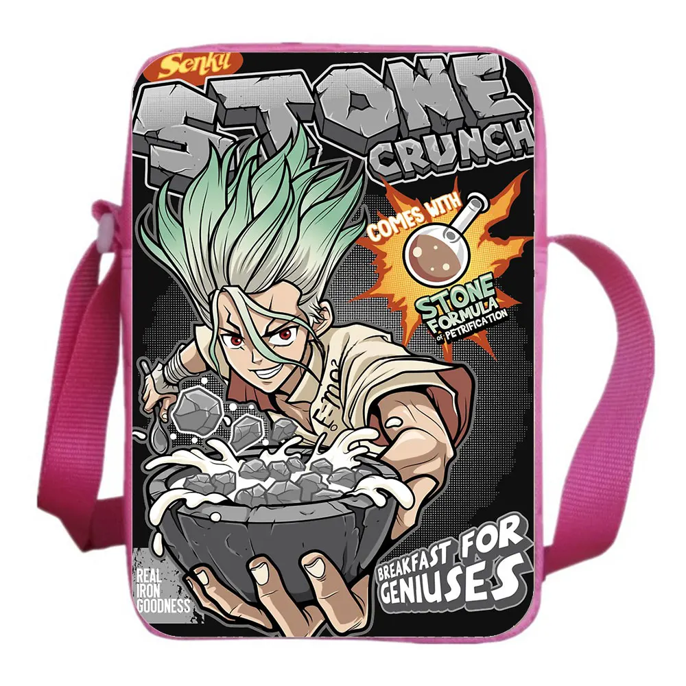 

Рюкзак DR.Stone Merch, Повседневная мини-сумка через плечо, сумка на плечо для мальчиков и девочек, диагональный маленький рюкзак, искусственная кожа, сумка-мессенджер для телефона